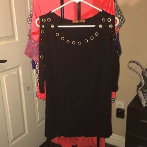 Black long sleeve open shoulder. Large in women